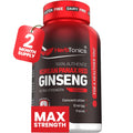 Herbtonics Korean Red Panax Ginseng 1500mg for Energy - 120 Vegan Capsules