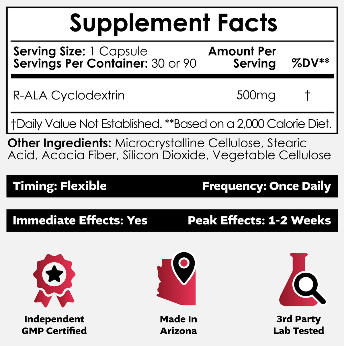 Nootropics Depot R-ALA Cyclodextrin Complex Tablets