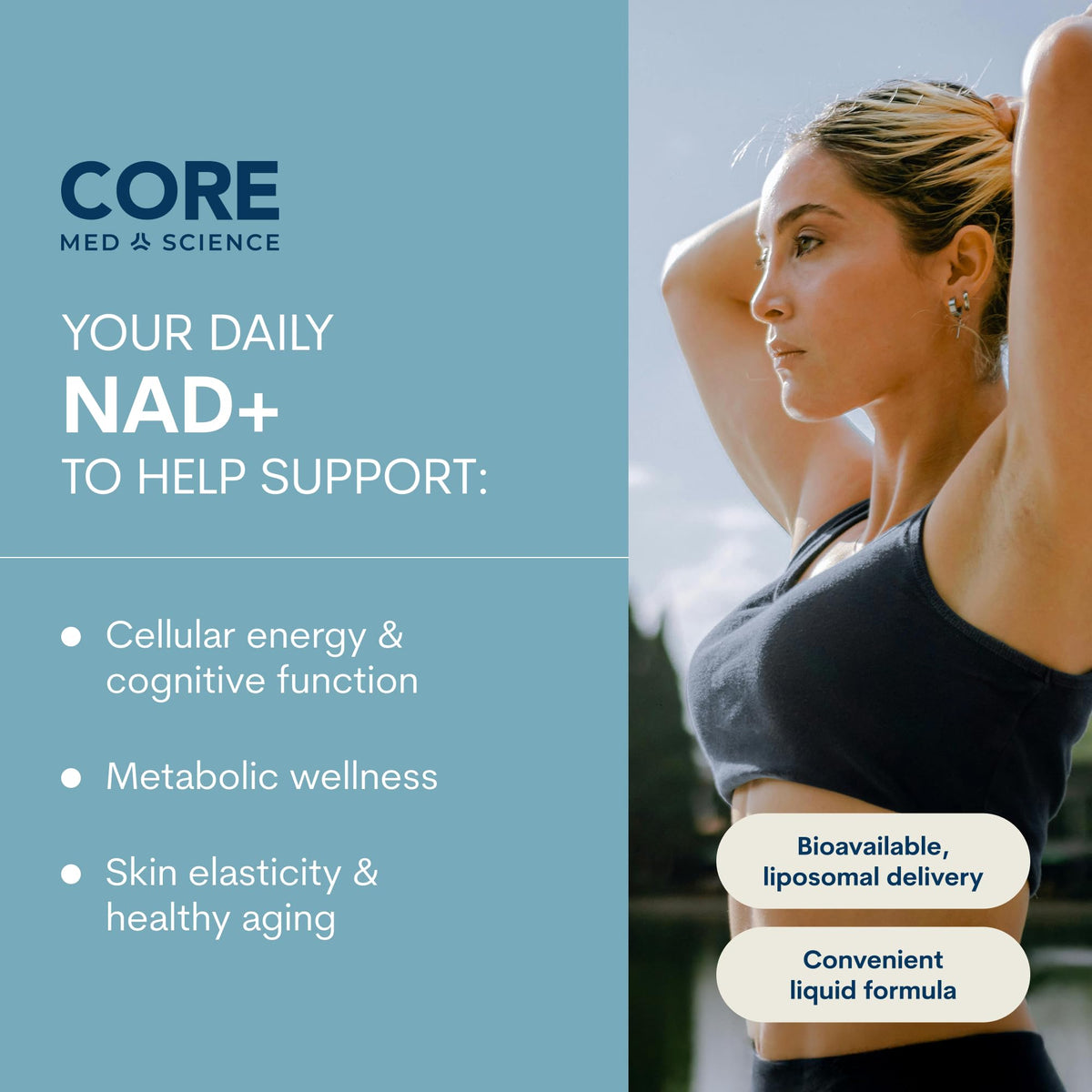 Core Med Science NAD+ Supplement Liposomal Liquid 100mg - 4 Fl Oz - image 2