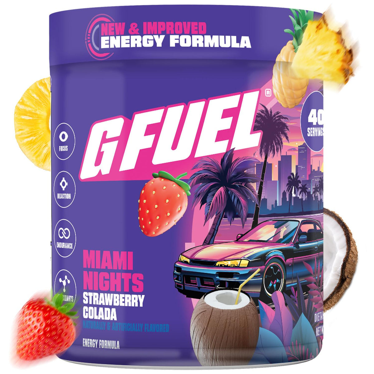 G Fuel Miami Nights 2.0 Energy Drink Powder - 40 Servings