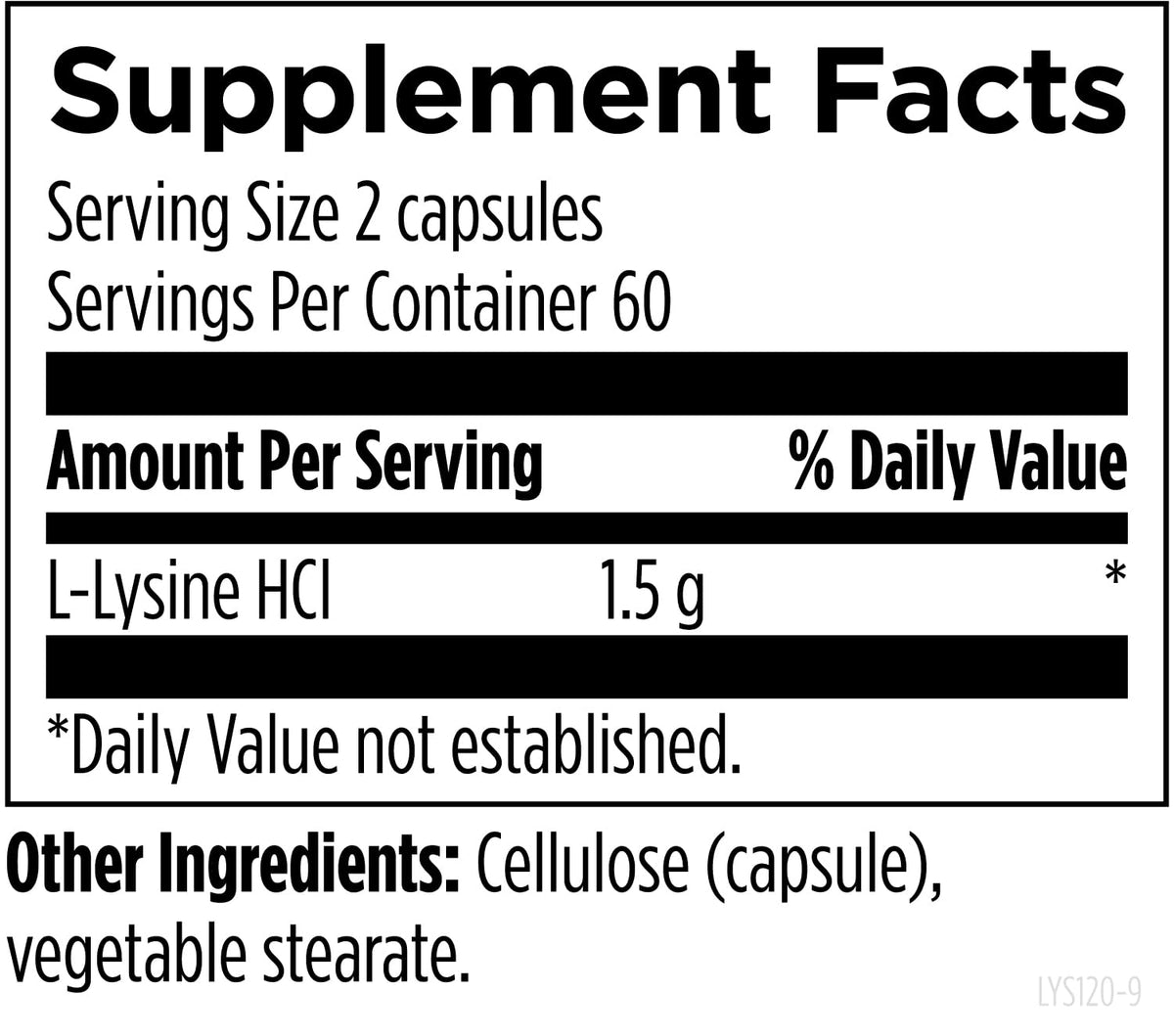 Designs for Health L-Lysine HCL 1500mg - 120 Capsules - image 3