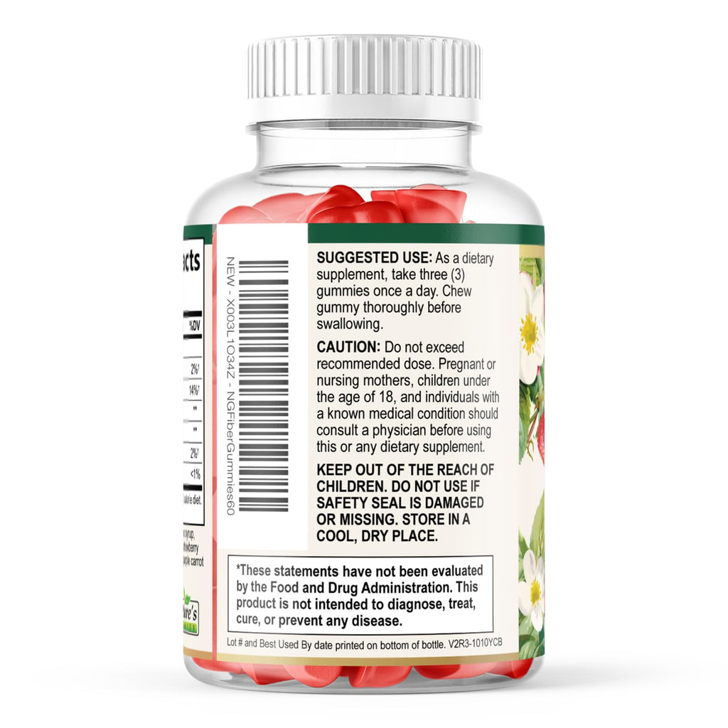 Nature's Gummies Prebiotic Fiber Gummies Digestive Support - 60 Gummies - image 8