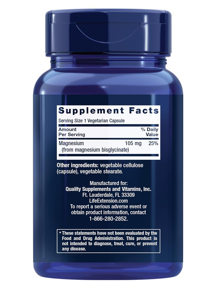 Life Extension Magnesium Glycinate 105 mg - 90 Capsules - image 2