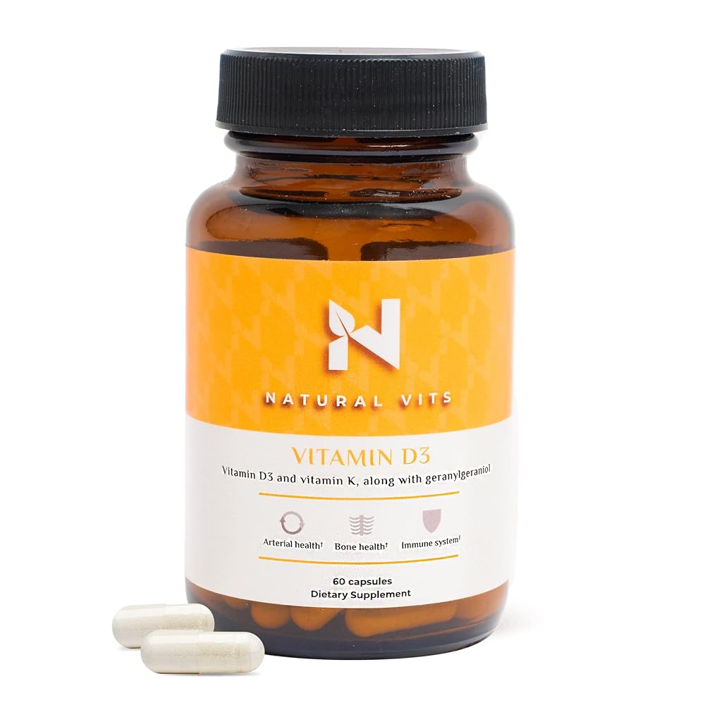 NATURAL VITS Vitamin D3 Capsules for Immune & Bone Support - 60 Servings