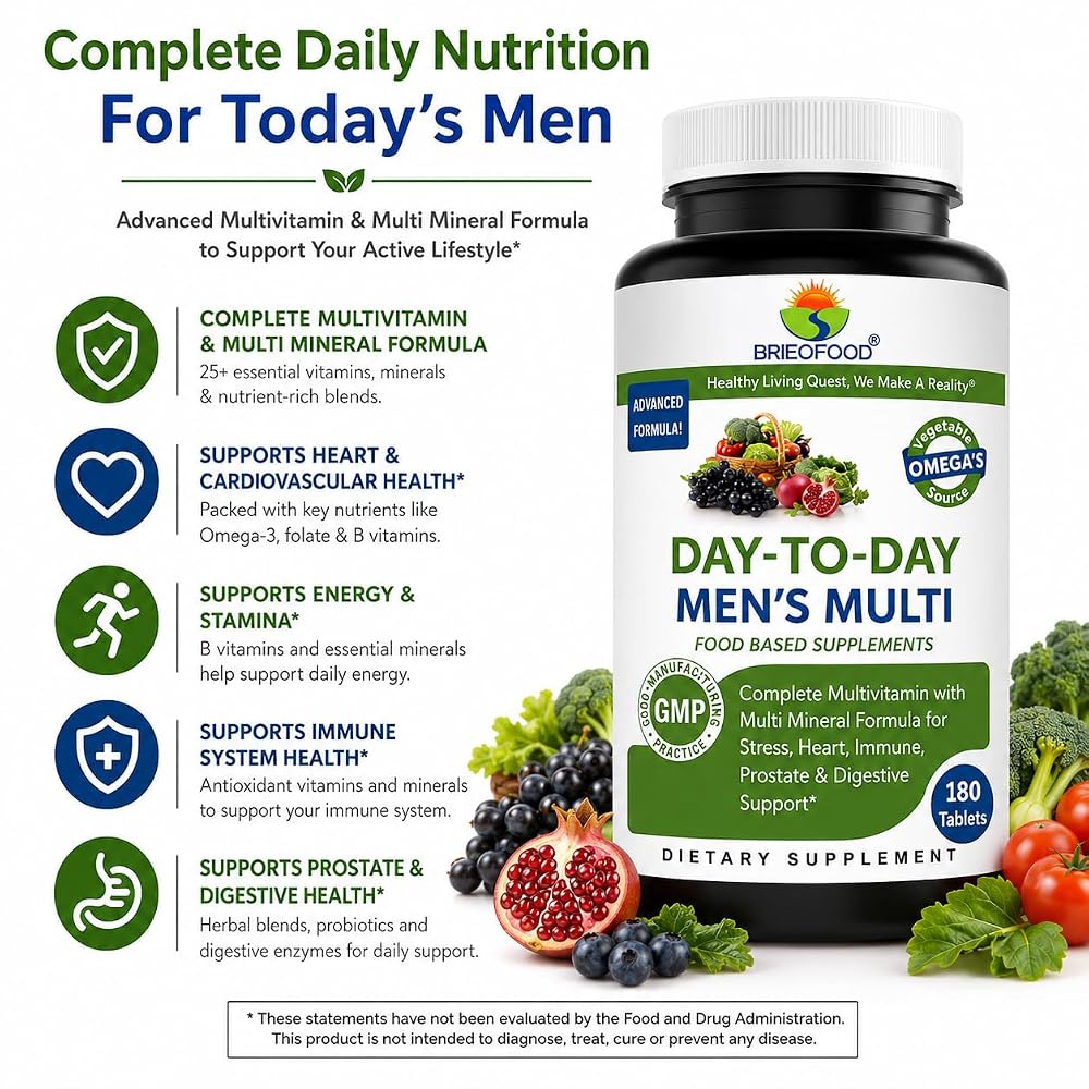 Brieofood Day-to-Day Men's Multi Multivitamin - 180 Tablets - image 2