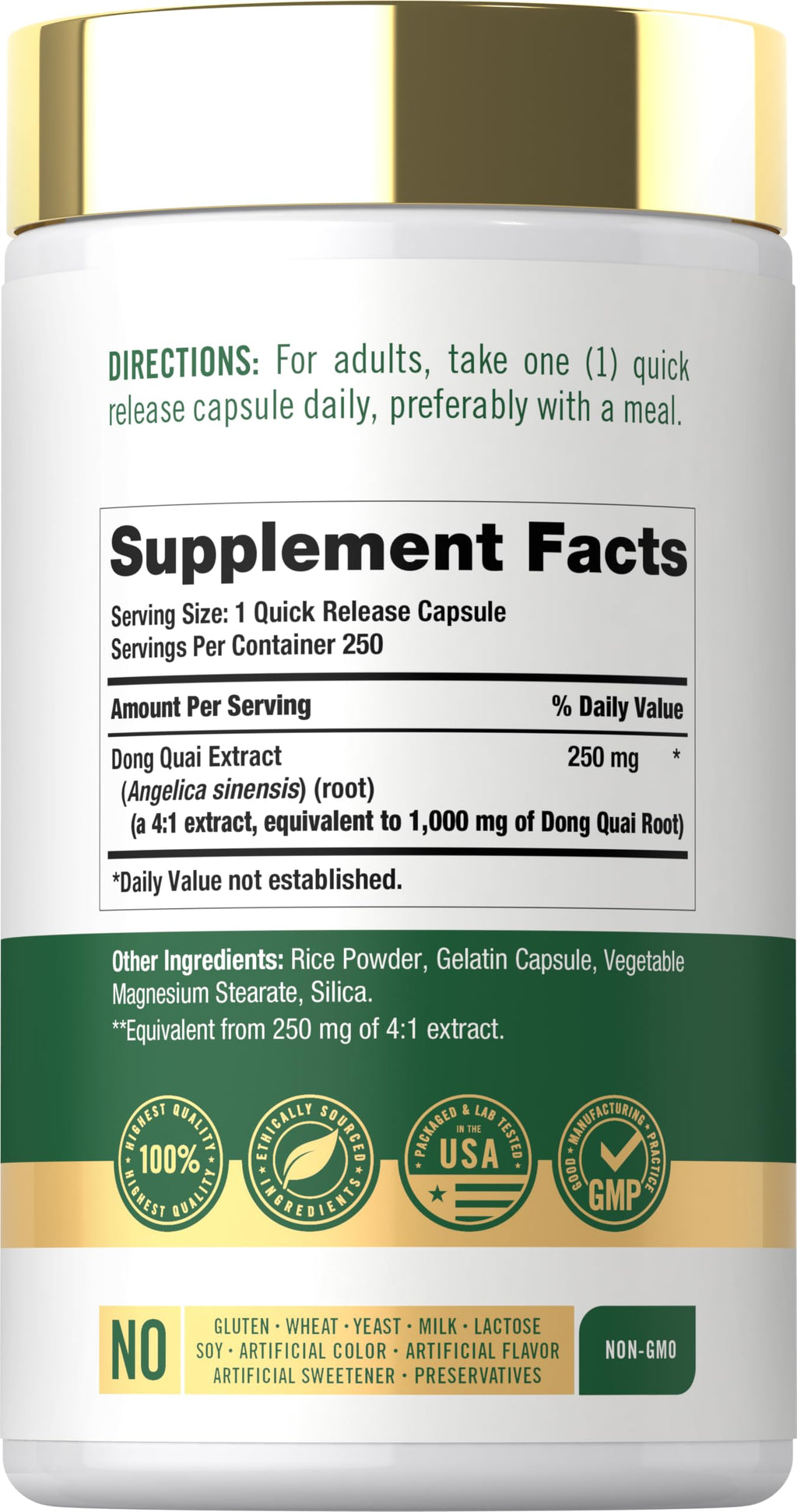 Carlyle Dong Quai Capsules - 250 Count - image 2
