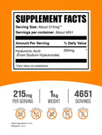 BulkSupplements.com Hyaluronic Acid (Sodium Hyaluronate)