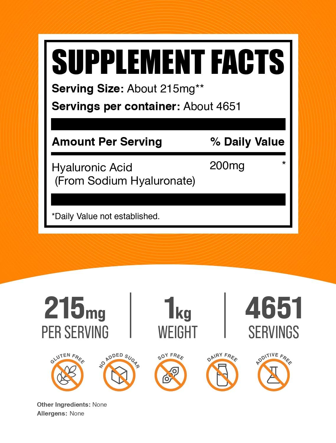 BulkSupplements.com Hyaluronic Acid (Sodium Hyaluronate)