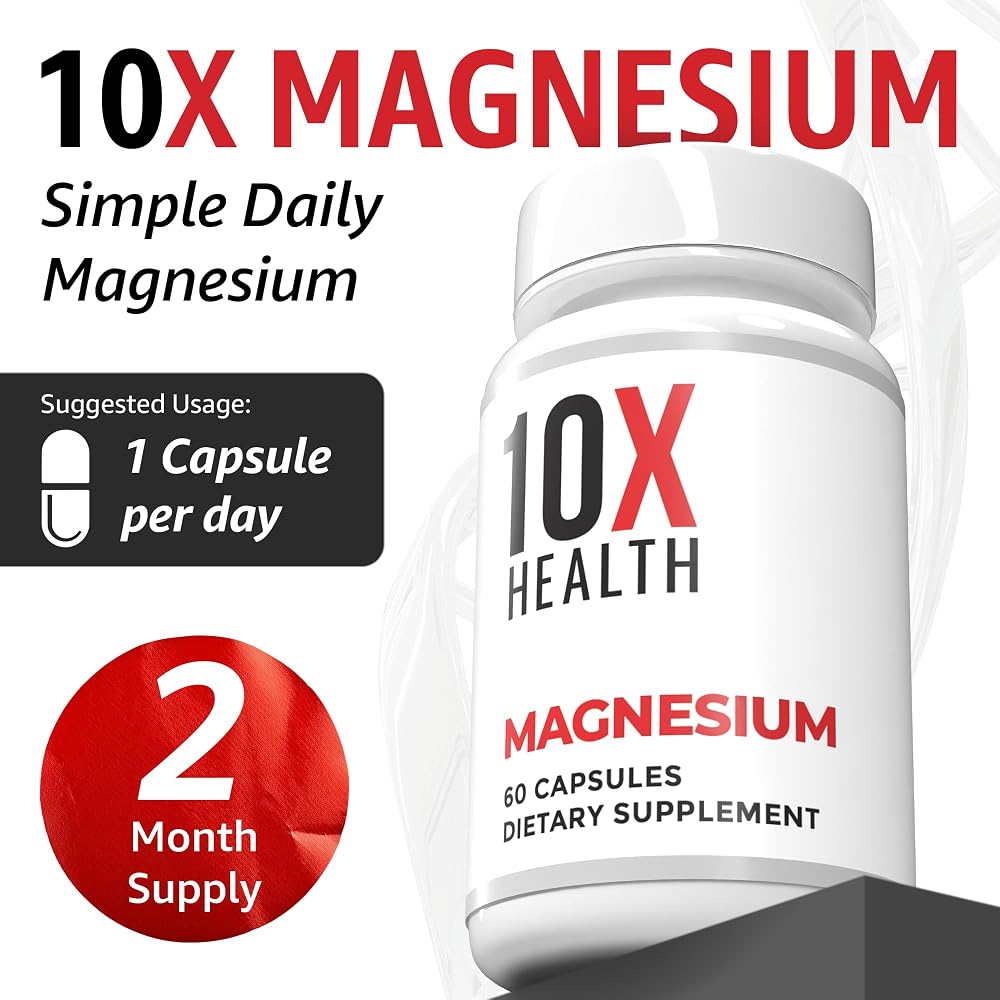 10X Health Magnesium Oxide Supplement for Sleep & Muscle Support - 60 Capsules - image 5