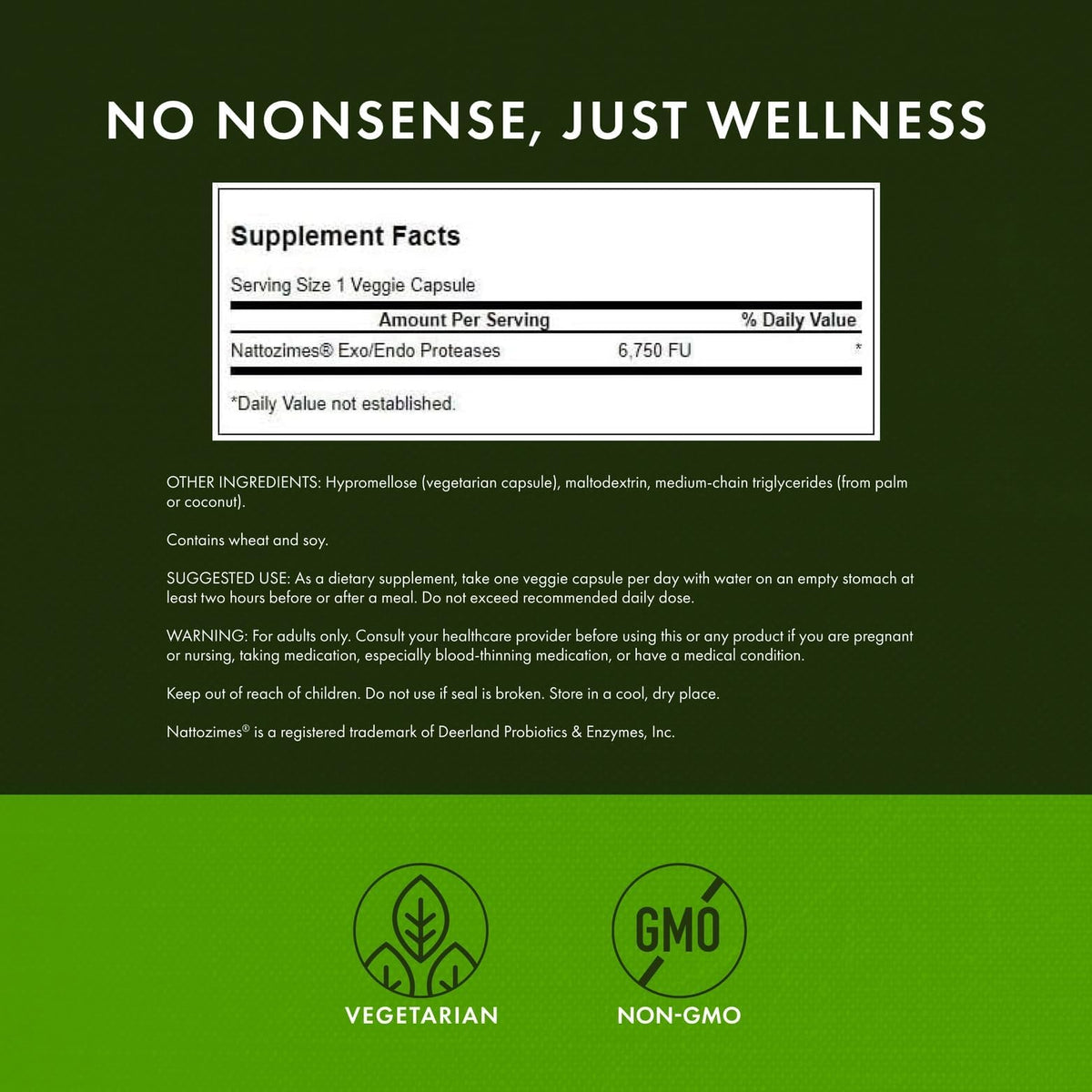 Swanson Triple-Strength Nattozimes 195 mg - 120 Vegetarian Capsules - image 3