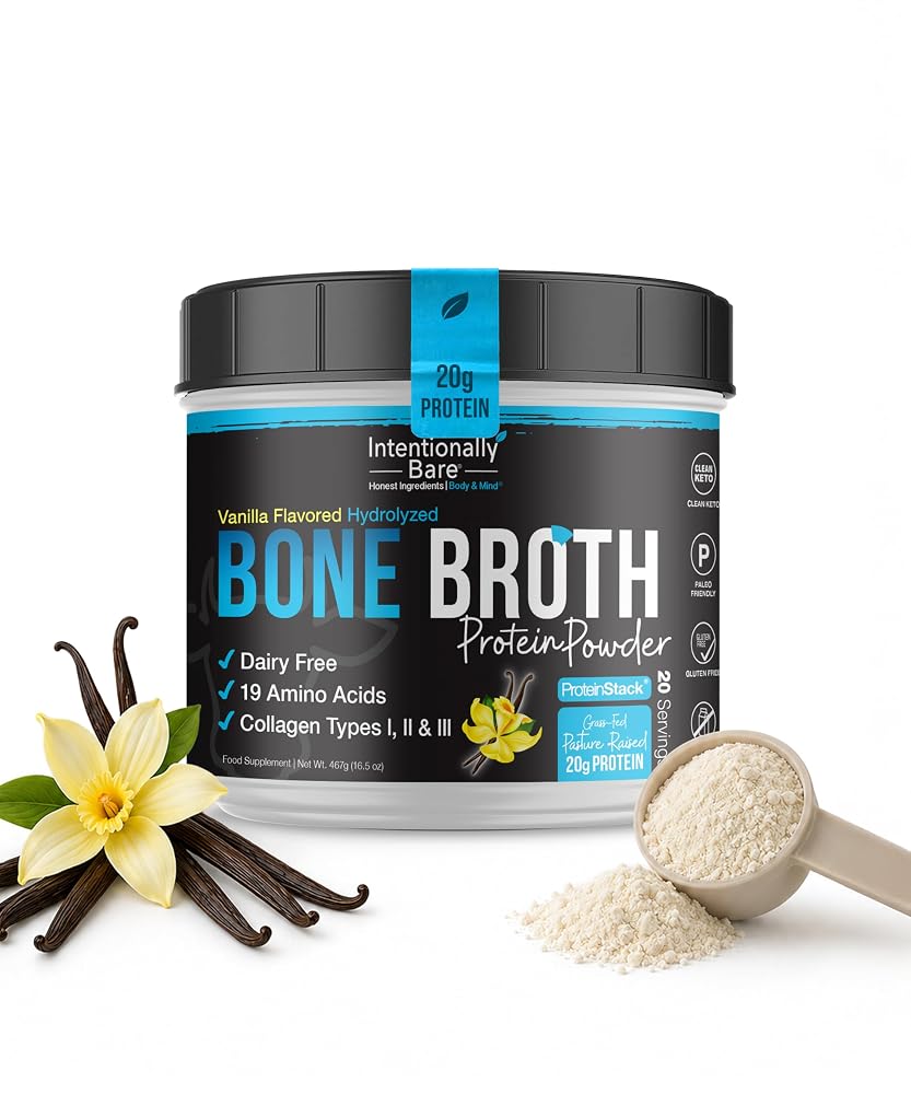 Intentionally Bare Bone Broth Protein Powder Vanilla - 16.5oz