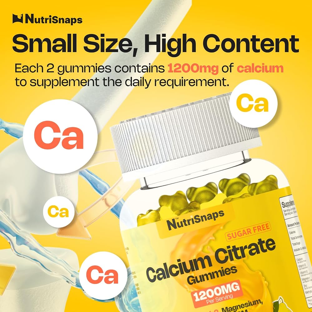 Nutrisnaps Calcium Citrate Gummies 1200mg Bone Support - 60 Count - image 5