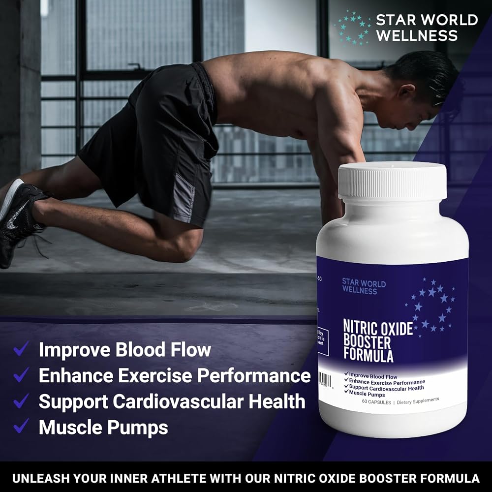 Star World Wellness Nitric Oxide Booster for Blood Flow - 60 Capsules - image 4
