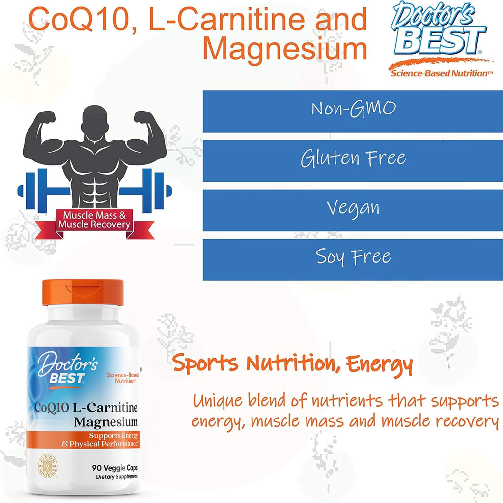 Doctor's Best CoQ10 L-Carnitine Magnesium - 90 Vegetarian Capsules - image 7
