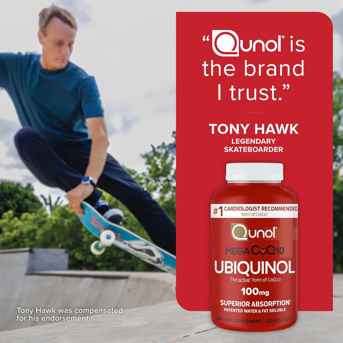 Qunol CoQ10 100mg Softgels, Mega Ubiquinol 100mg