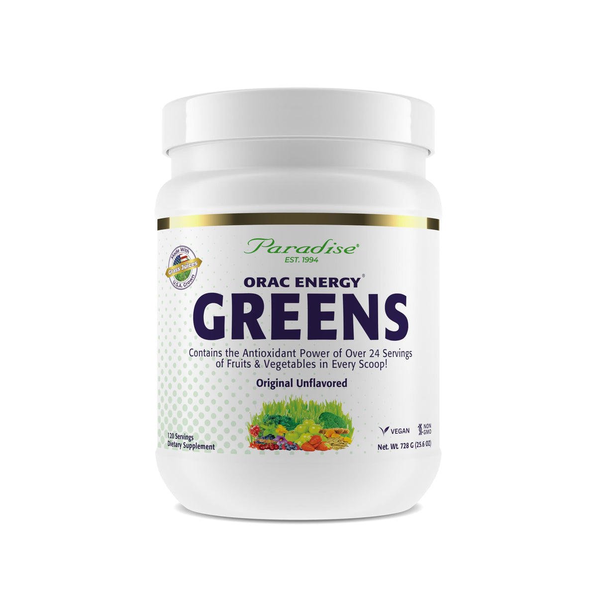 Paradise Herbs ORAC Energy Greens Powder - 120 Servings