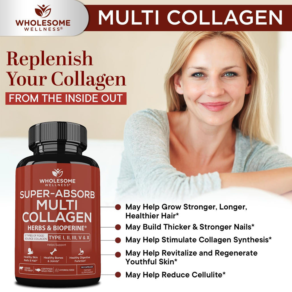 Wholesome Wellness Super-Absorb Multi Collagen Pills - 90 Capsules - image 5