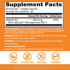 Doctor's BEST Vitamin K2 MK7 Supplement - 60 Vegetarian Capsules - image 3