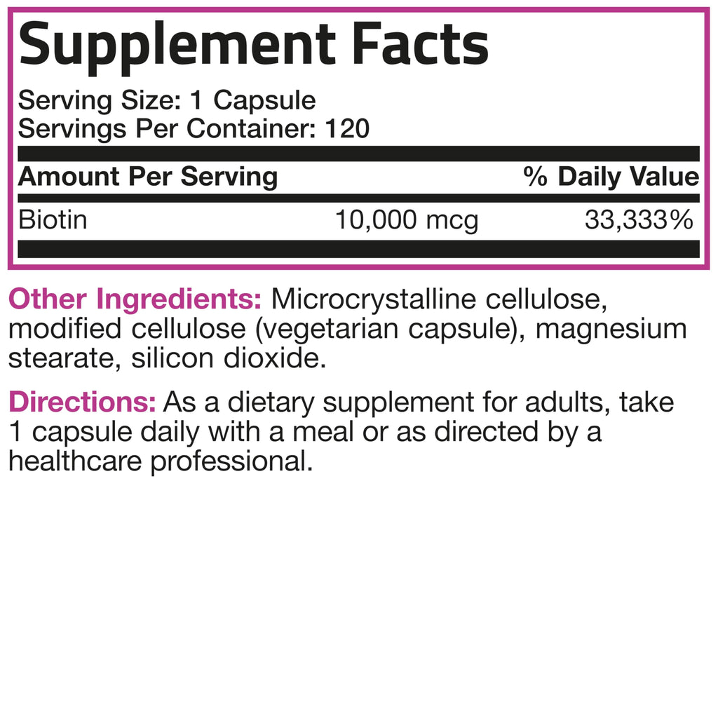 Bronson Ultra Biotin Hair, Skin & Nails - 10,000 mcg