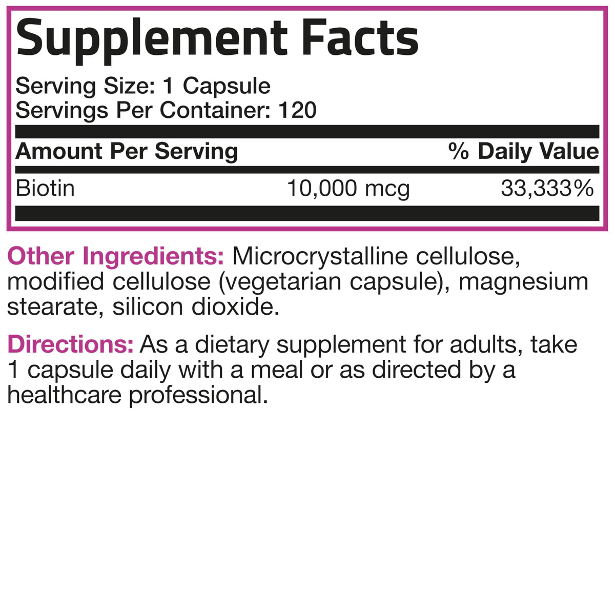 Bronson Ultra Biotin Hair, Skin & Nails - 10,000 mcg