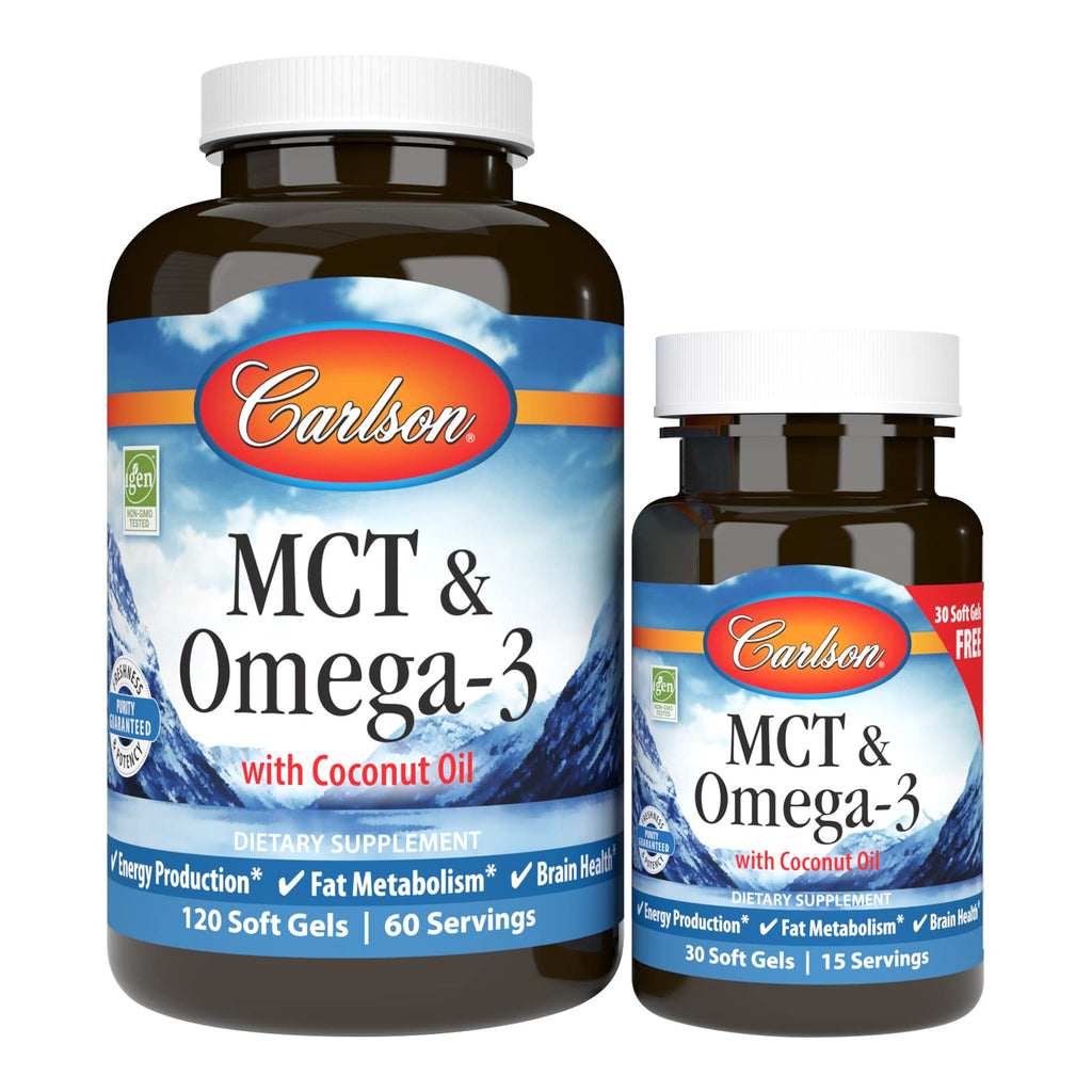 Carlson MCT & Omega-3 Keto-Friendly Softgels - 150 Count