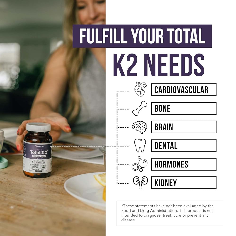 Triquetra Health Total K2 Vitamin K2 MK7 & MK4 - 60 Capsules - image 6