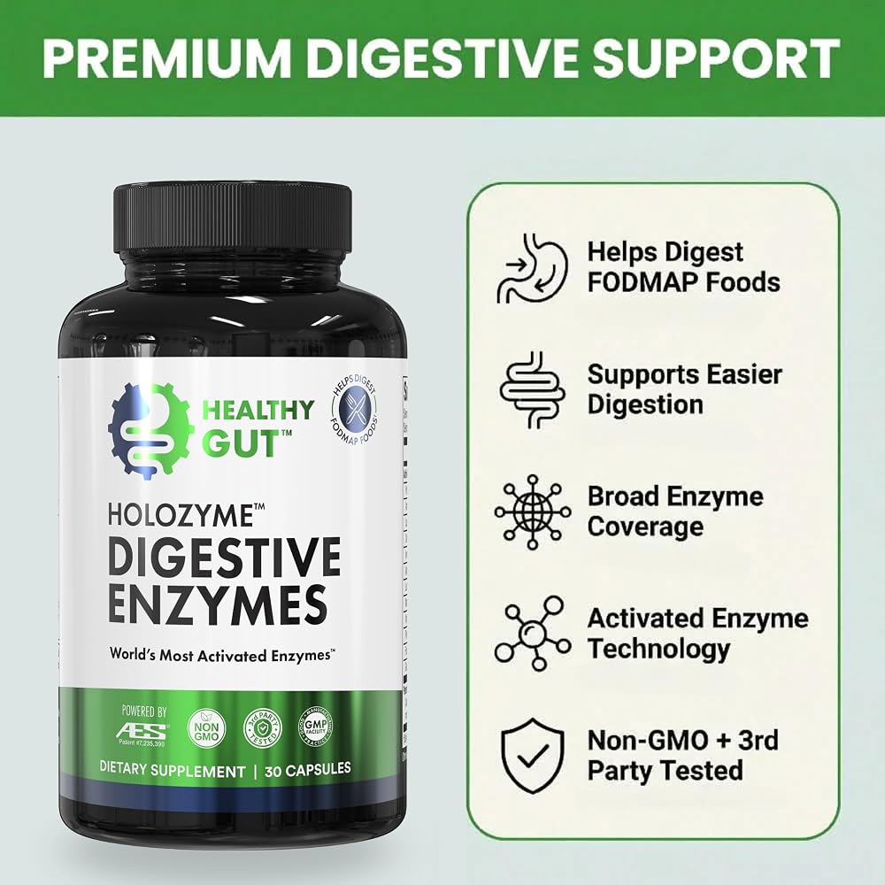 Healthy Gut HoloZyme Max Strength Digestive Enzymes - 30 Capsules - image 3