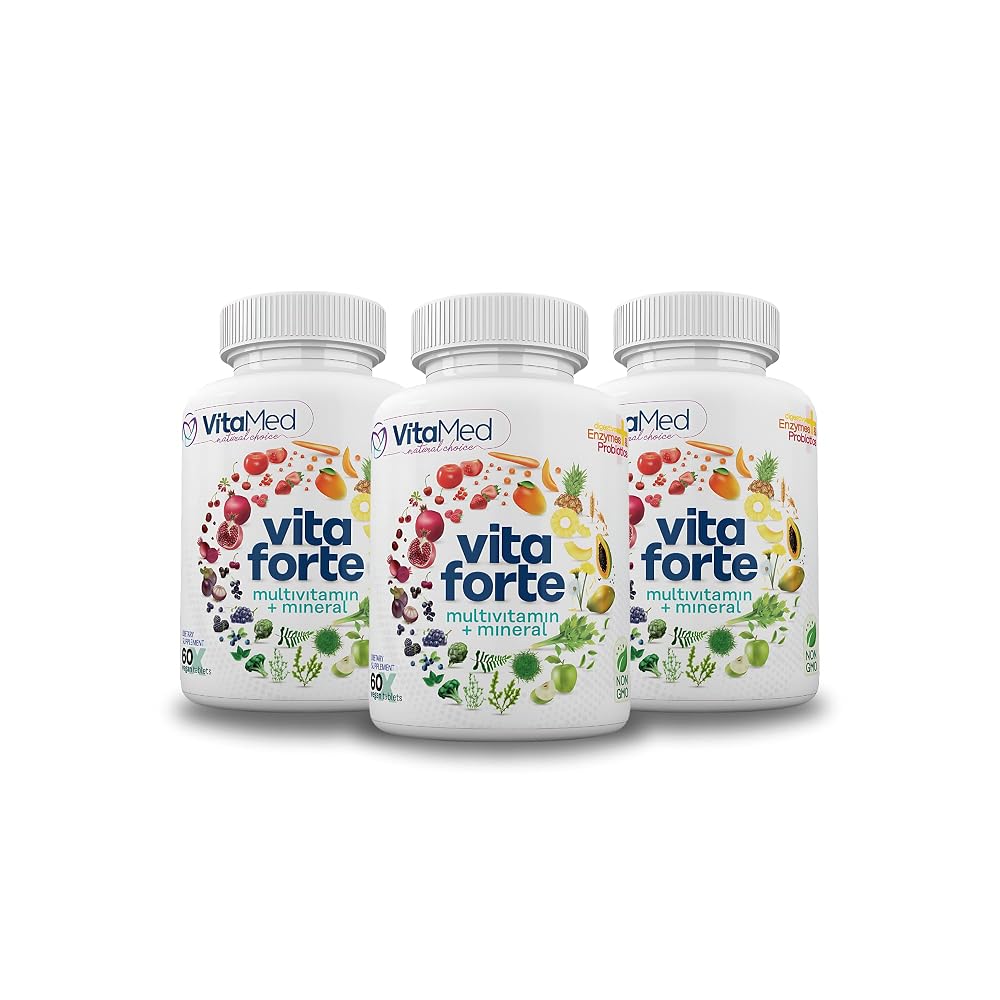 VitaMed Vita Forte Vegan Multivitamin with Probiotics - 180 Tablets