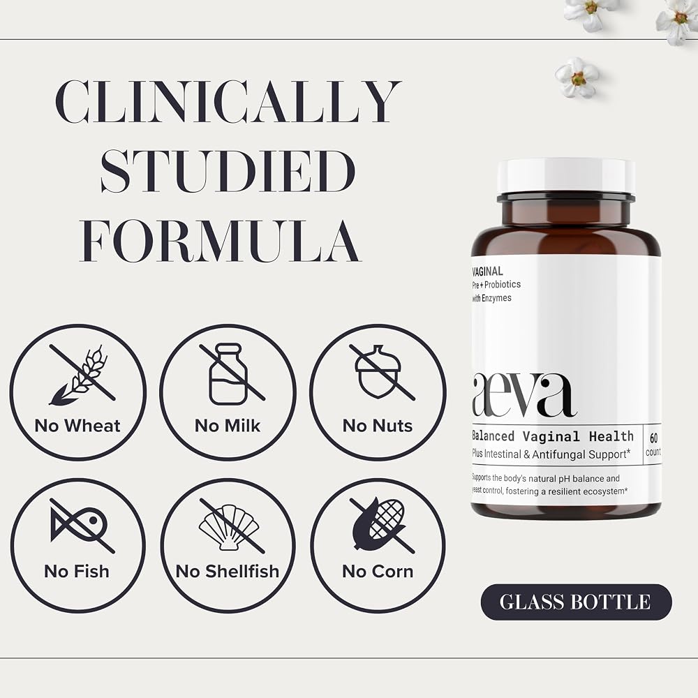 AEVA Vaginal Probiotic with Prebiotics & Enzymes - 60 Capsules - image 4