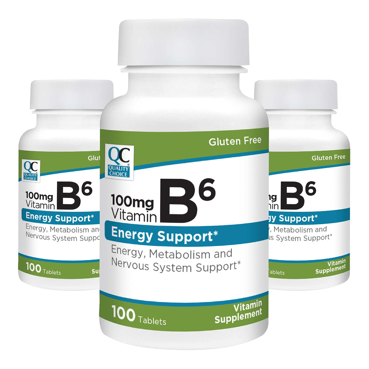 Quality Choice Vitamin B6 100mg Energy Support - 300 Tablets
