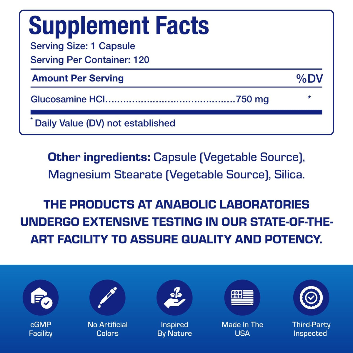 Anabolic Laboratories Vegan Glucosamine Joint Health Supplement - 120 Capsules - image 4
