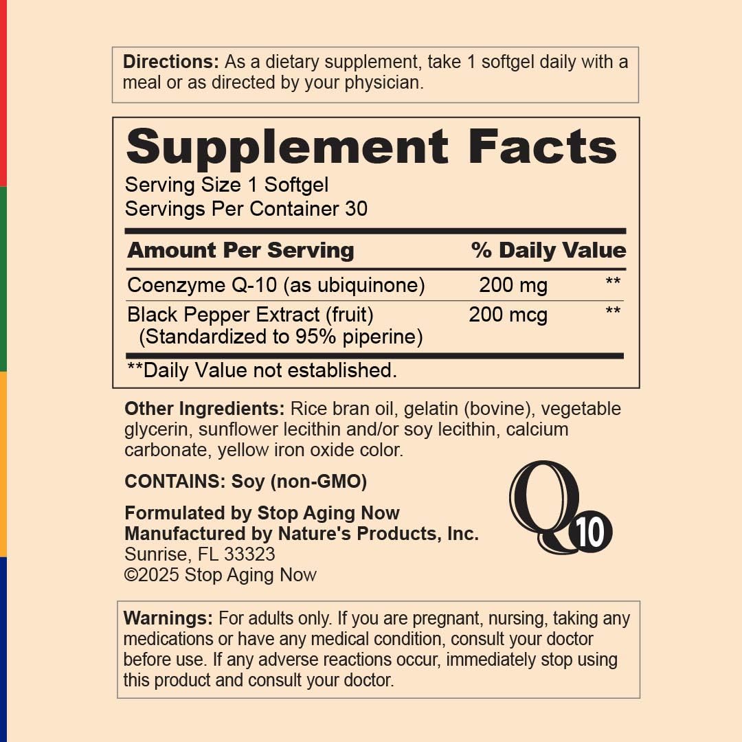 Stop Aging Now MAX-Q10 Coenzyme CoQ10 - 30 Softgels - image 4