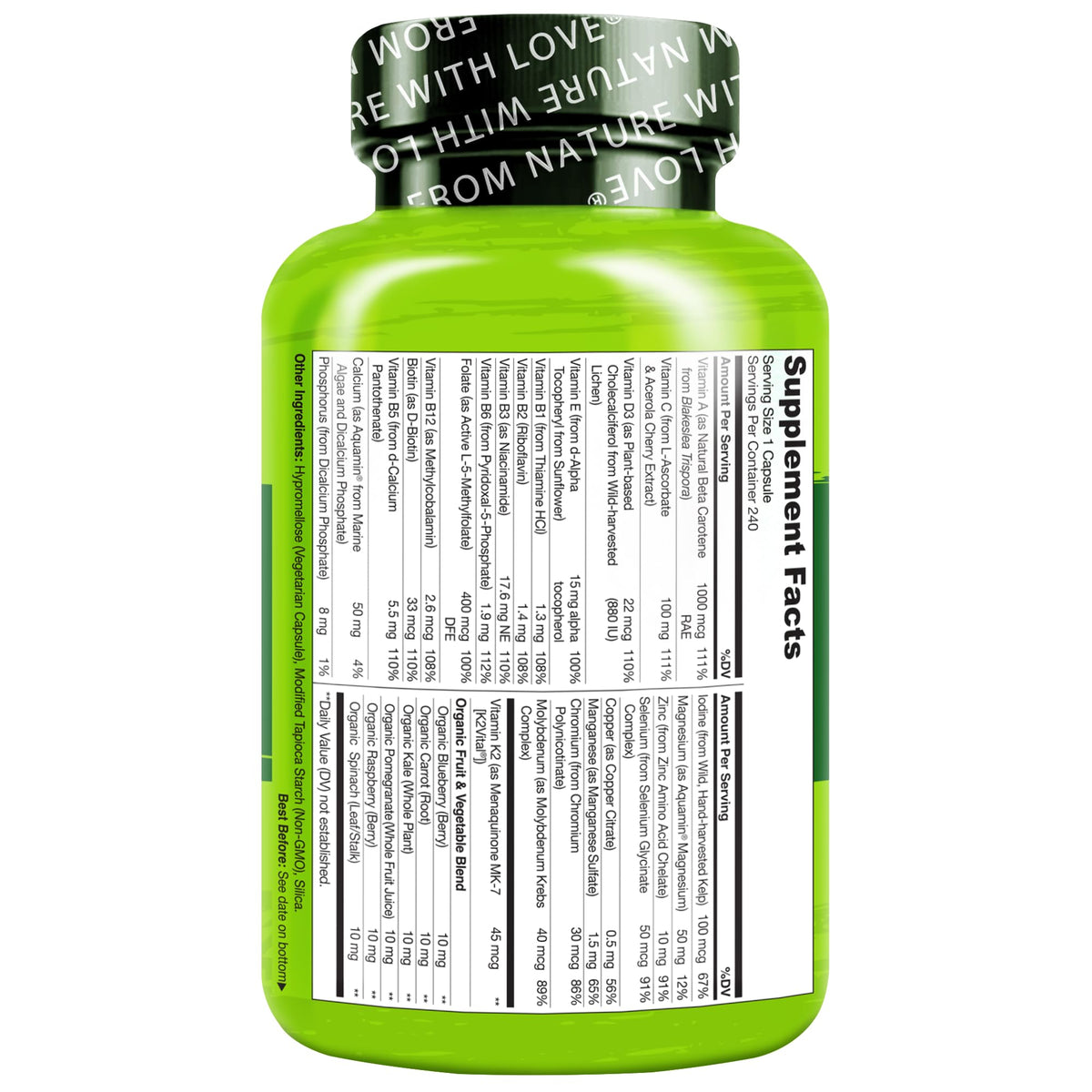 NATURELO Multivitamin for Men One Daily - 240 Vegetarian Capsules - image 8