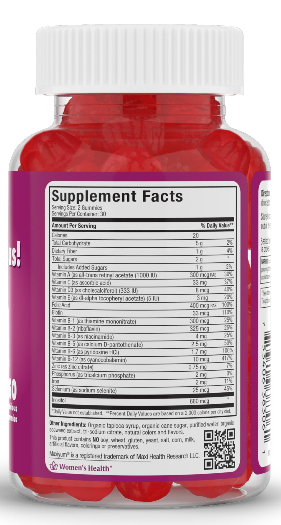 Maxi Health Prenatal Gummies with Folic Acid & Iron - 60 Count - image 2