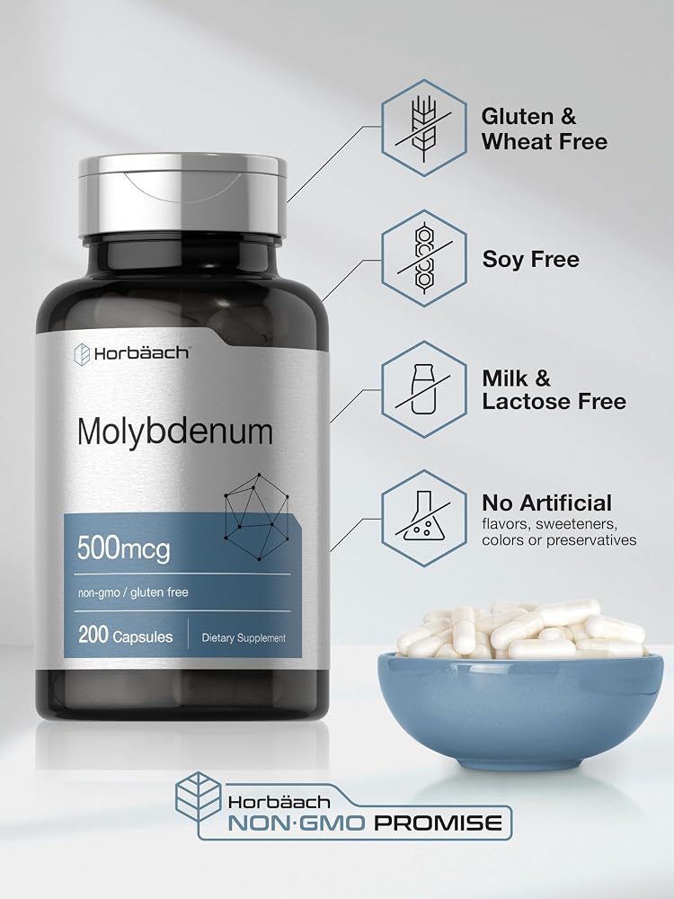 Horbäach Molybdenum 500mcg - 200 Capsules - image 5
