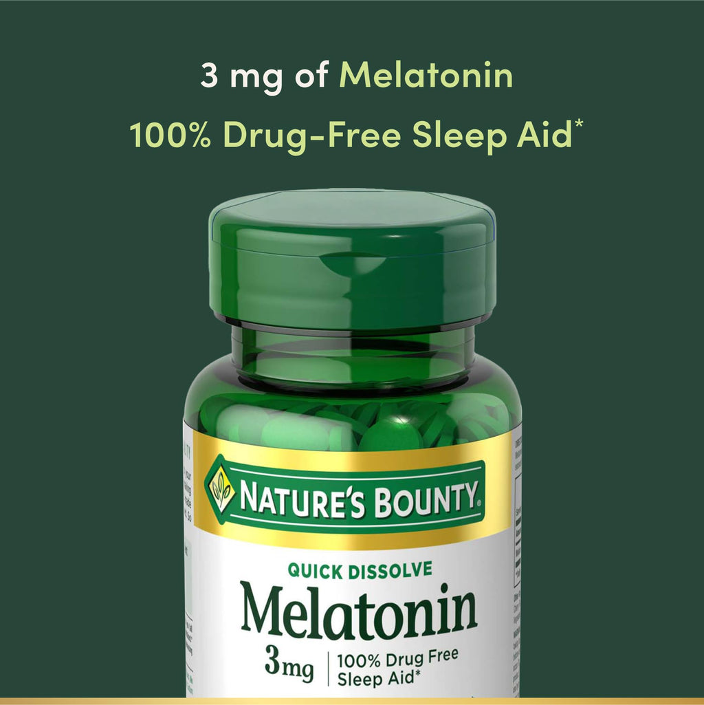 Nature's Bounty Melatonin 3mg Quick Dissolve for Sleep - 240 Tablets - image 3