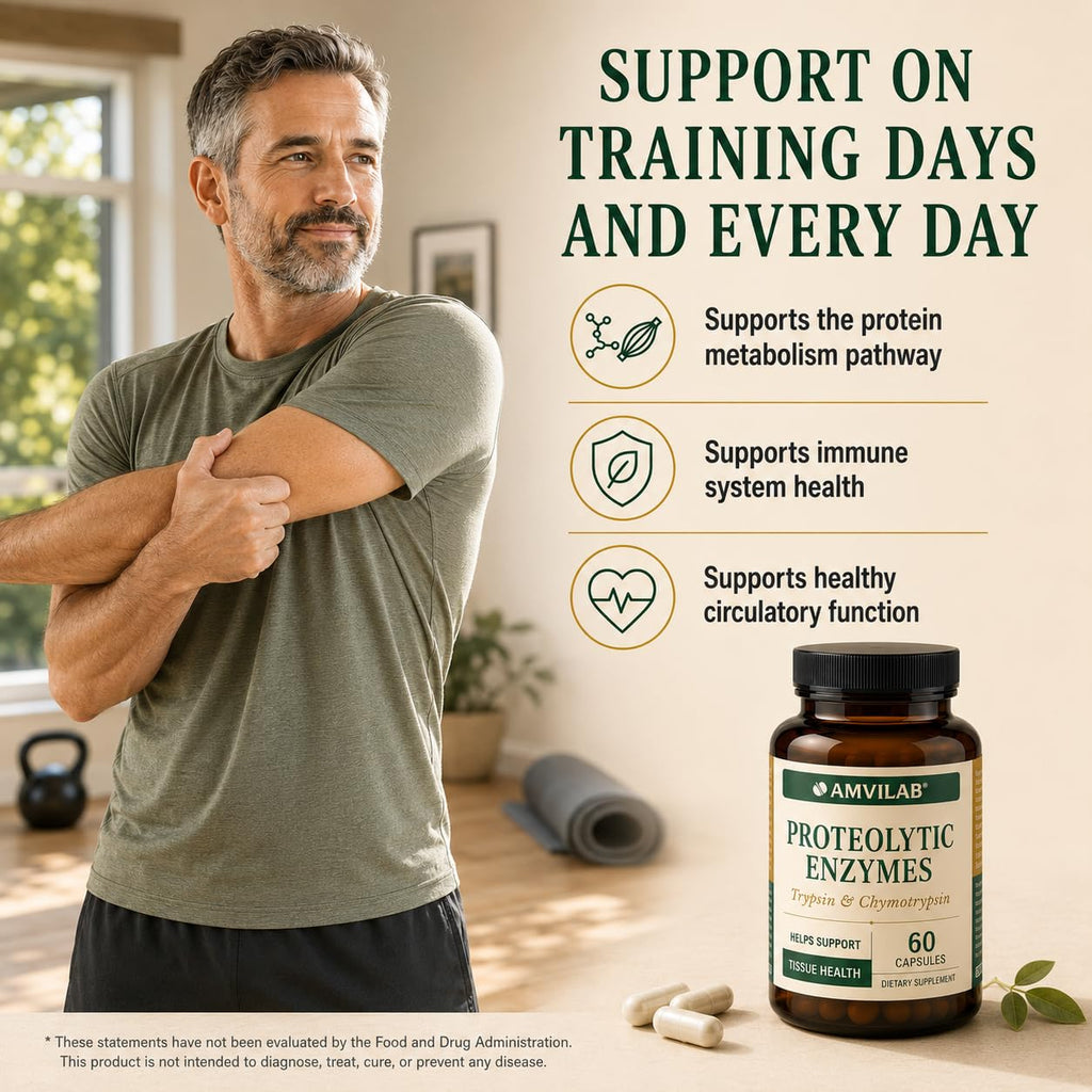 AMVILAB Proteolytic Enzymes Trypsin & Chymotrypsin - 60 Capsules - image 4