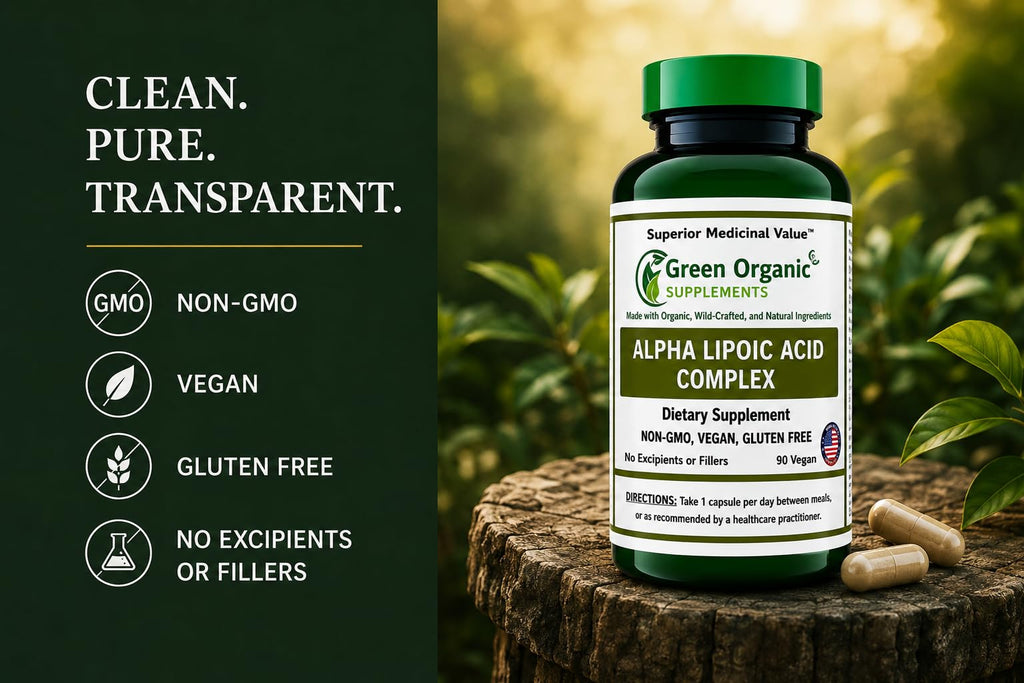 Green Organic Supplements Alpha Lipoic Acid Complex - 90 Capsules - image 5