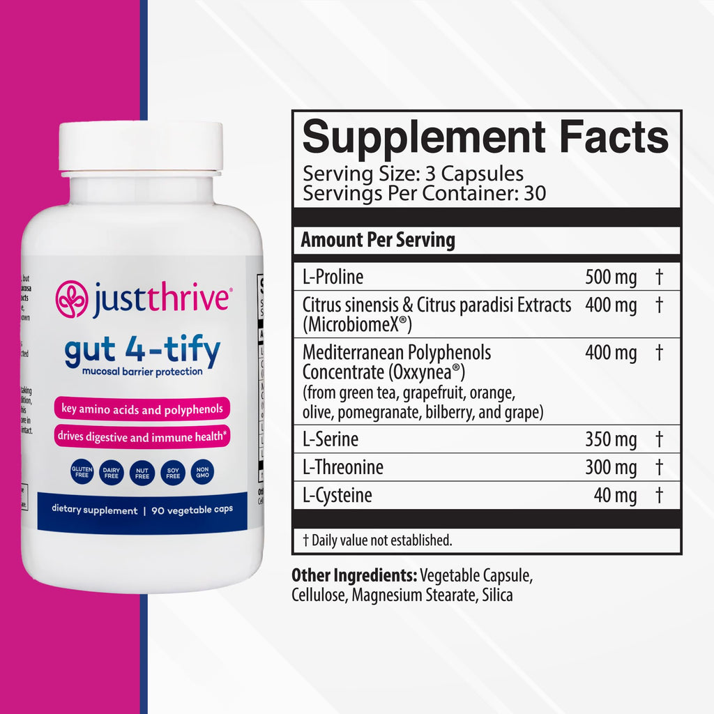 Just Thrive Gut 4-tify Gut Health Supplement - 90 Capsules - image 2