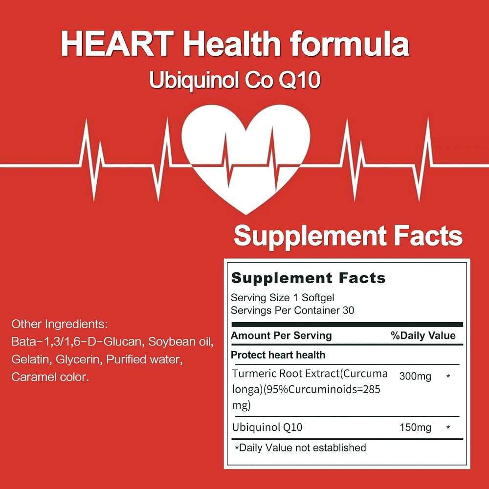WhaazzPop Ubiquinol CoQ10 150mg with Curcumin Heart Health - 30 Softgels - image 4