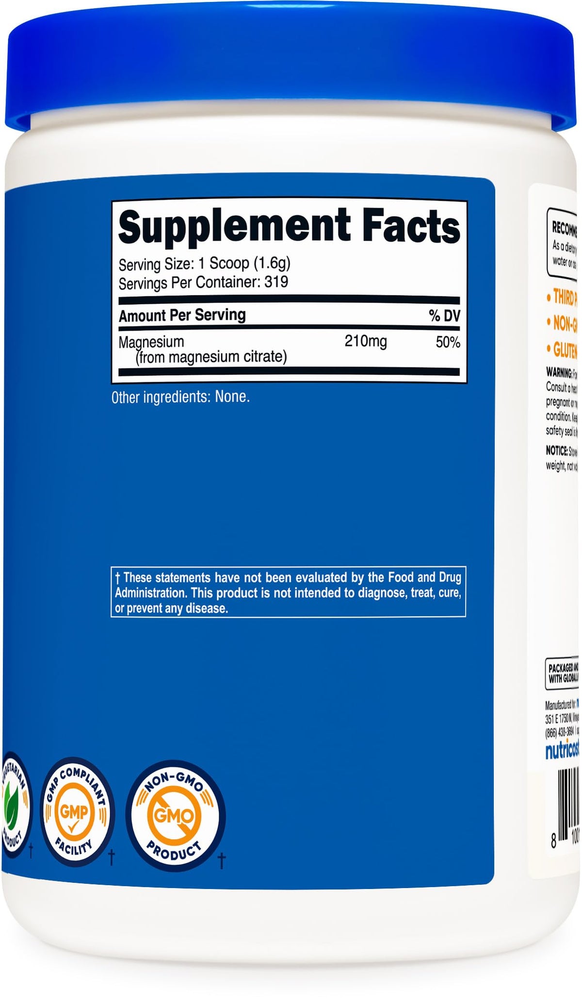 Nutricost Magnesium Citrate Powder (Fruit Punch, 500 Gram)