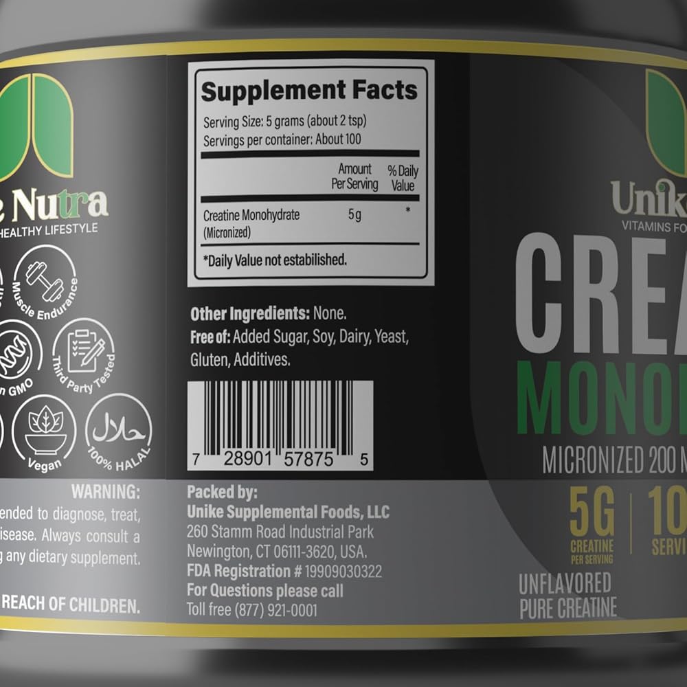 Unike Nutra Pure Creatine Monohydrate Powder - 500g - image 4