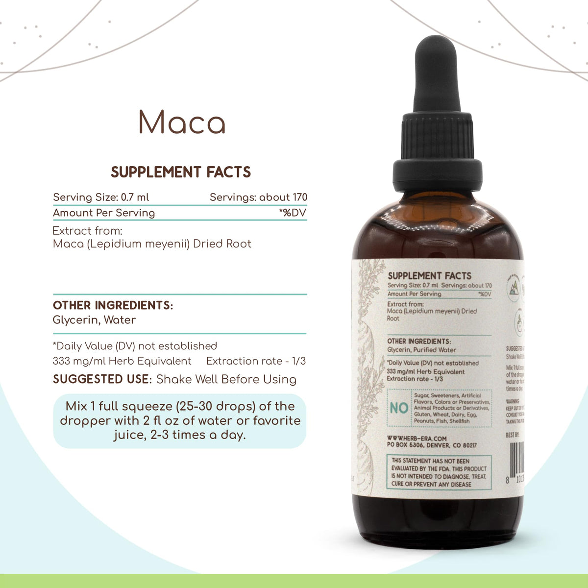 HerbEra Maca Alcohol-Free Herbal Extract Tincture