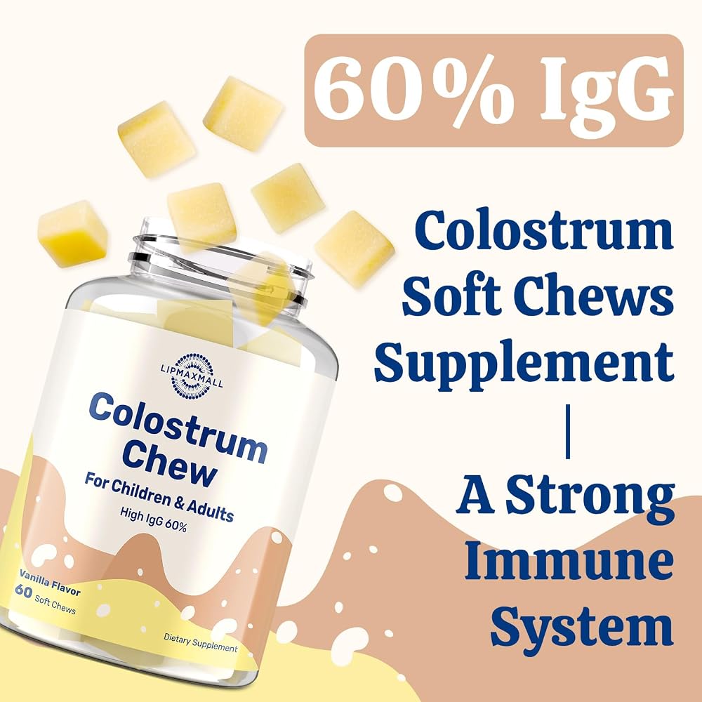 Lipmaxmall Bovine Colostrum Chews 60% IgG Immune Support - 60 Chews - image 3