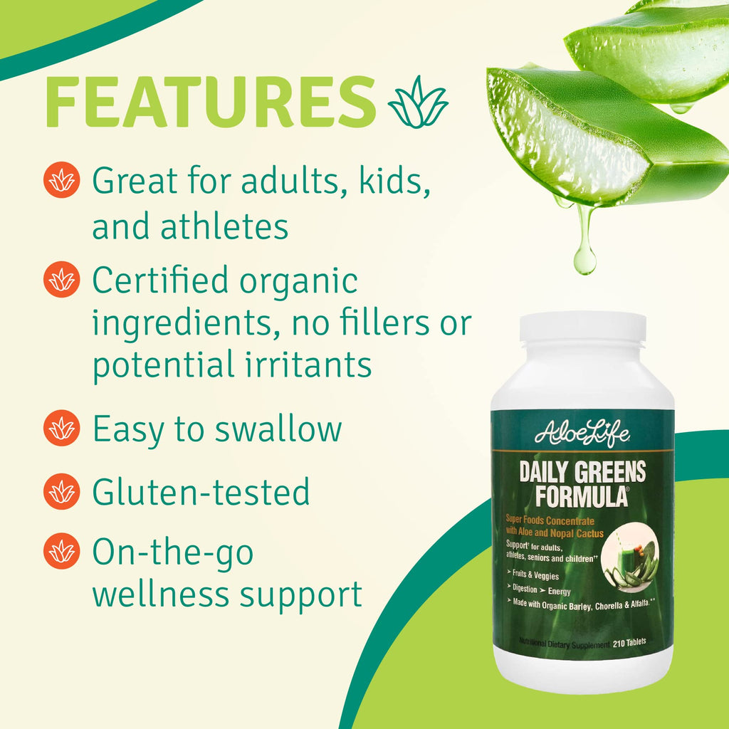 Aloe Life Daily Greens Formula - 120 Tablets - image 5