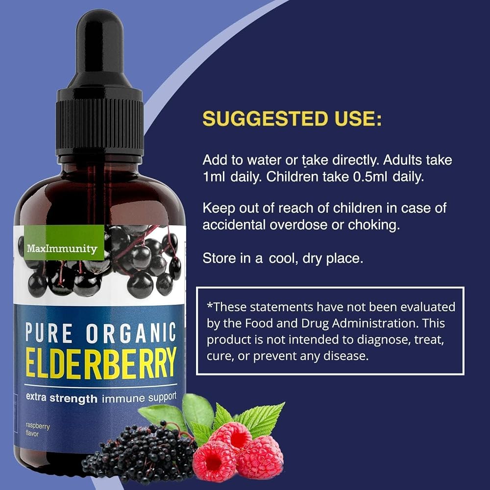 MaxImmunity Organic Elderberry Syrup Immune Support - 2 Pack - image 6