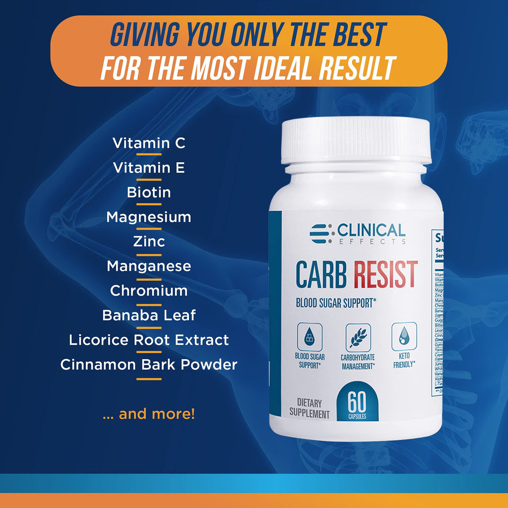 Clinical Effects Carb Resist Carb Blocker with Vitamin C - 60 Capsules - image 6