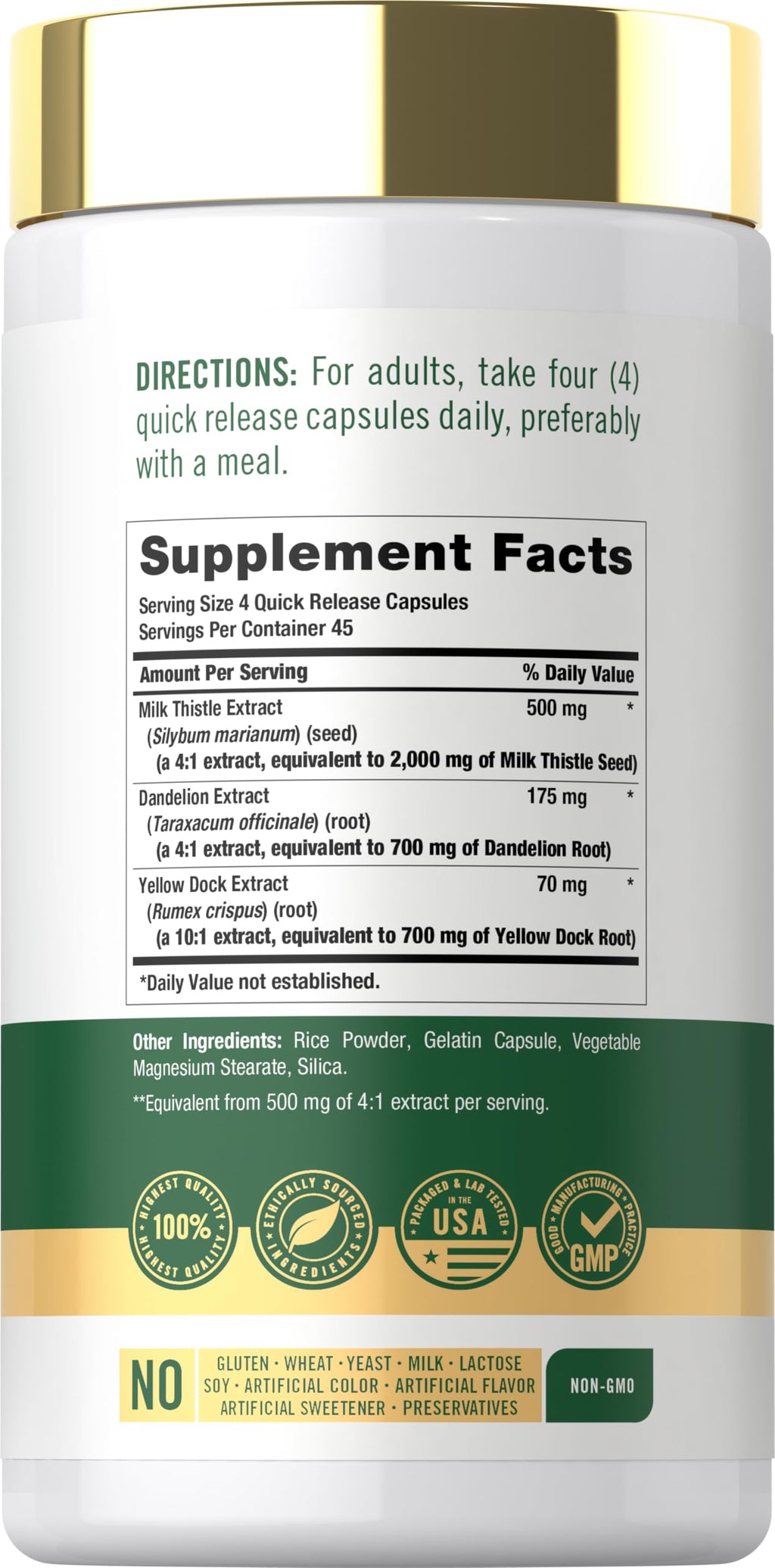 Carlyle Milk Thistle Herbal Supplement - 180 Capsules - image 2