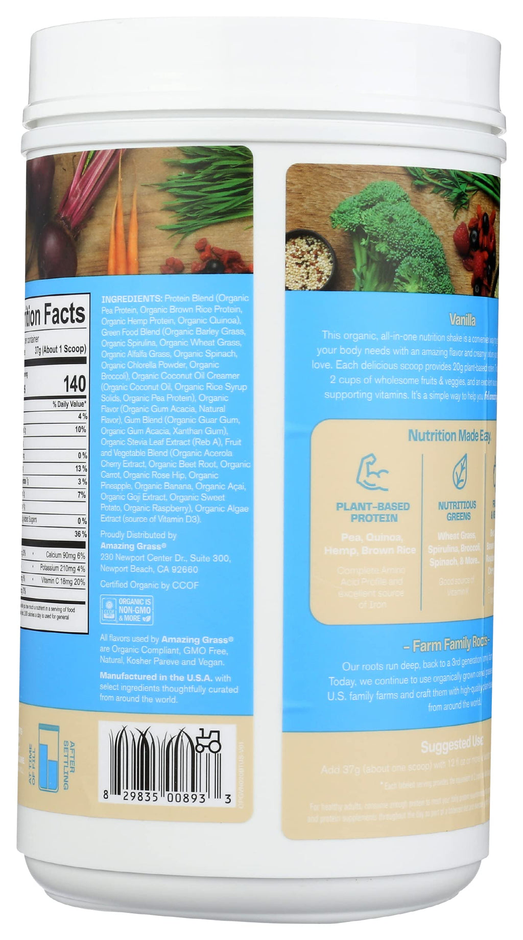 Amazing Grass Organic Plant Protein Blend: Vegan Protein Powder