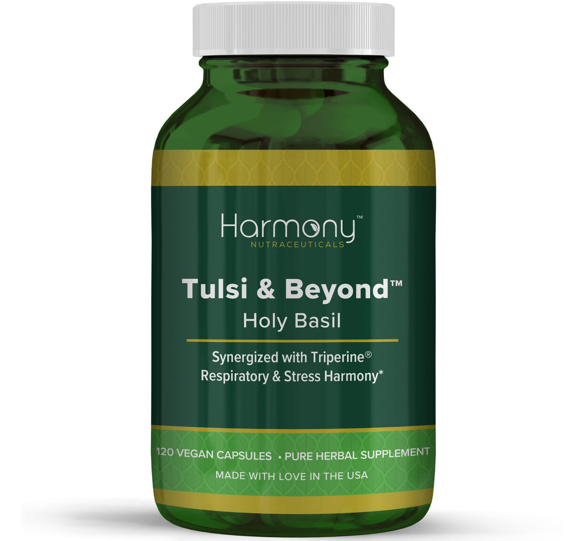 Harmony Nutraceuticals Tulsi Holy Basil Supplement - 120 Vegetarian Capsules